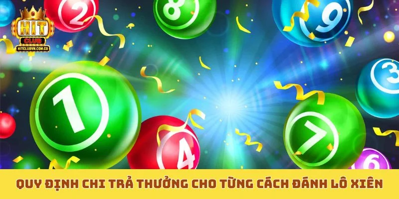 Quy định chi trả thưởng cho từng cách đánh lô xiên