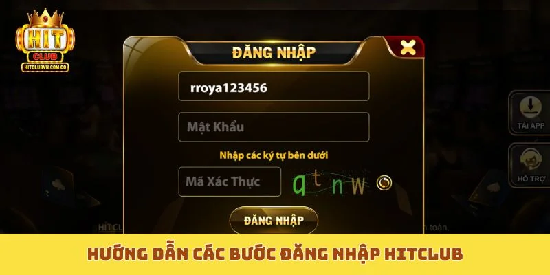 Hướng dẫn các bước đăng nhập Hitclub