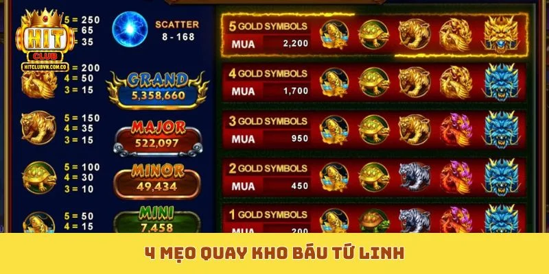 4 mẹo quay Kho Báu Tứ Linh