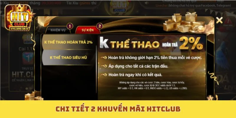 Chi tiết 2 khuyến mãi Hitclub