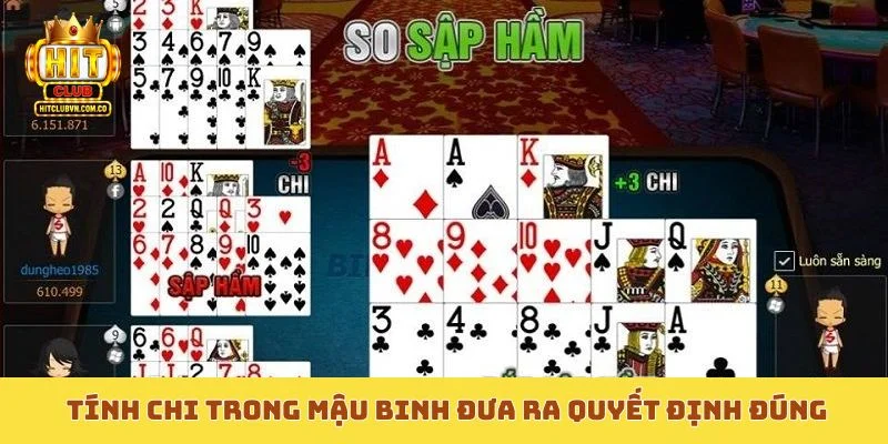 Thành thạo tính chi trong Mậu Binh đưa ra quyết định đúng