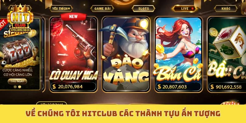 Về chúng tôi Hitclub các thành tựu ấn tượng